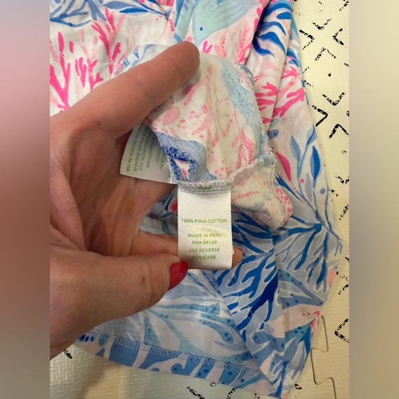 Lilly Pulitzer AMINA SWING DRESS Crew Blue Tint Kaleidoscope Coral M - Picture 11 of 12